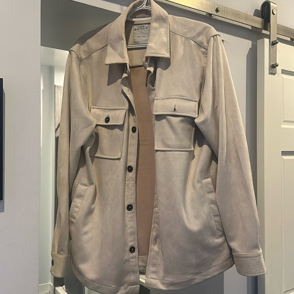 Ike Behar Light Tan Shirt Jacket - Size Large